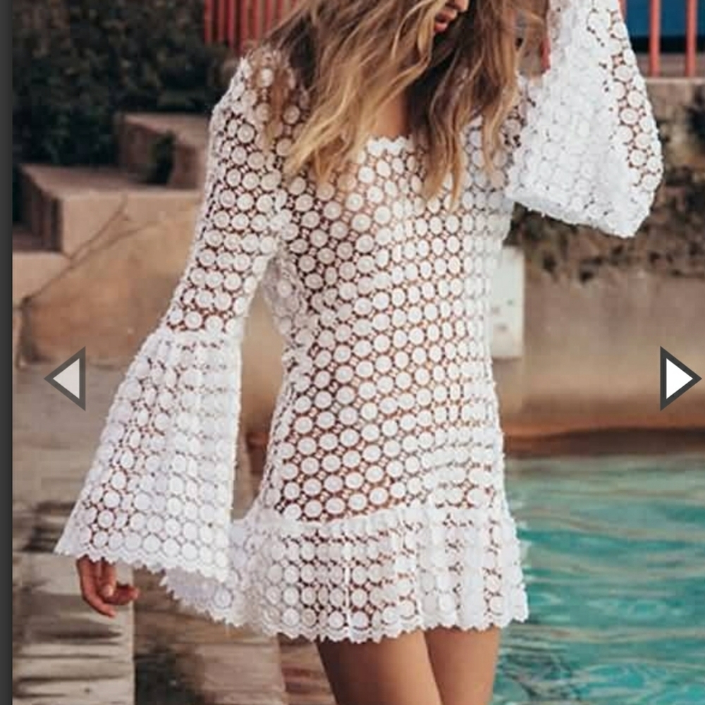 NWOT White Lace Beach Dress